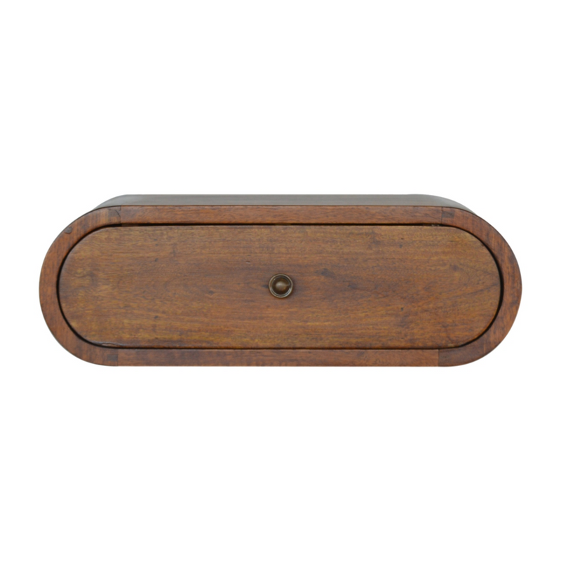 Artisan Furniture Solid Wood Wall Mounted Round Chestnut Bedside