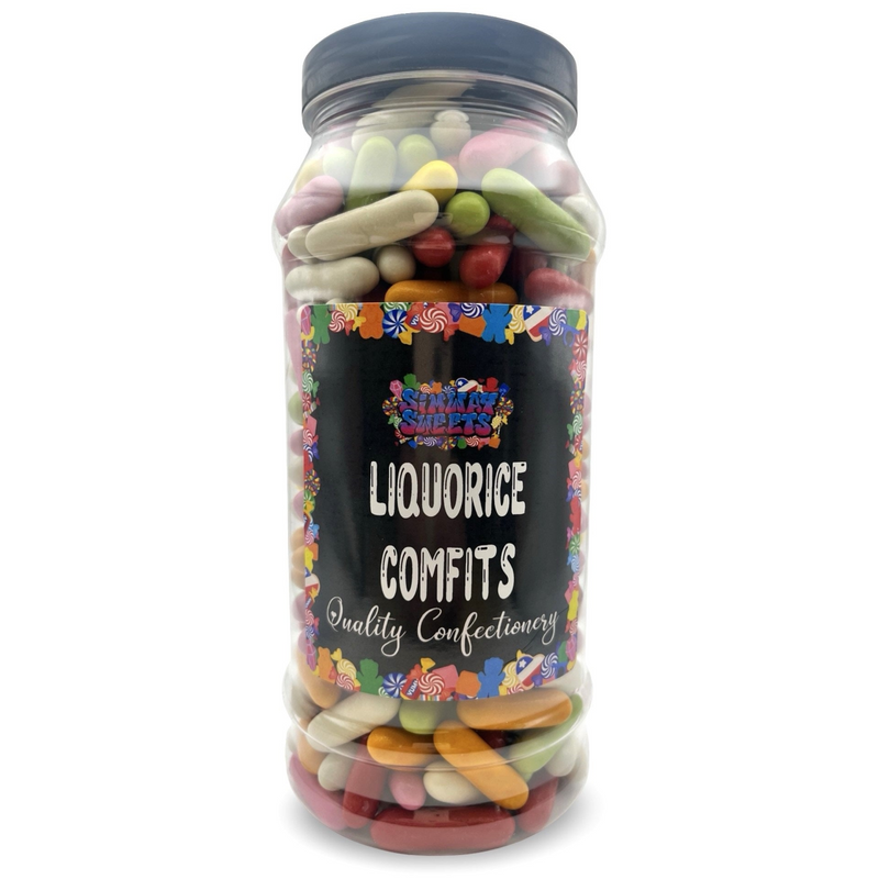 Liquorice Comfit Torpedoes Sweets Gift Jar - 850g