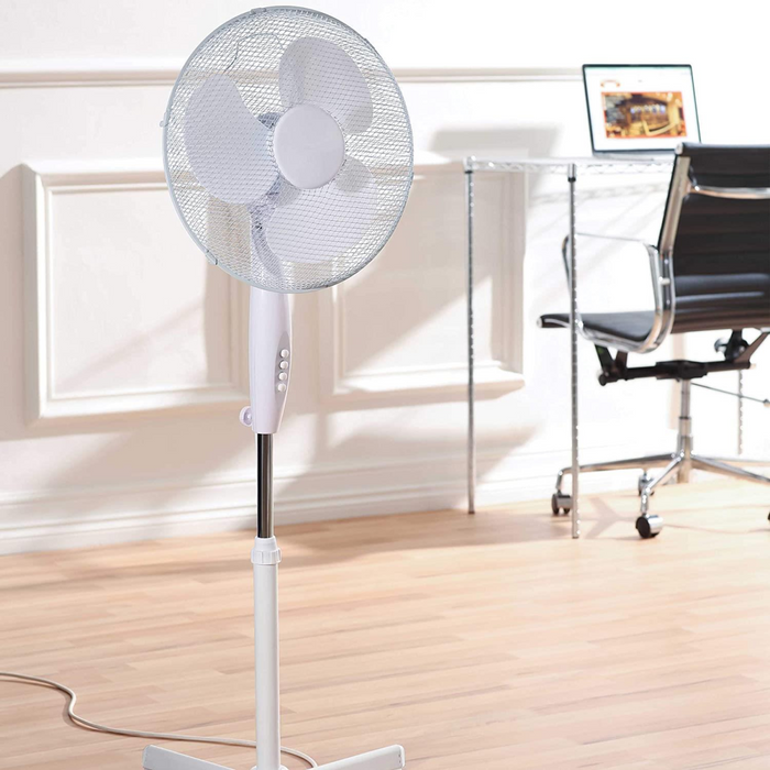 16" Fan Pedestal Stand 140cm Adjustable Height, 3 Speed Setting, Oscillating