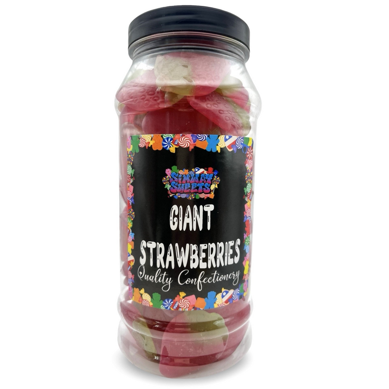 Giant Strawberries Retro Sweets Gift Jar - 775g