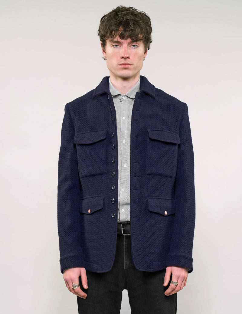 IMMORTAL Monaco Car Coat - Navy Waffle