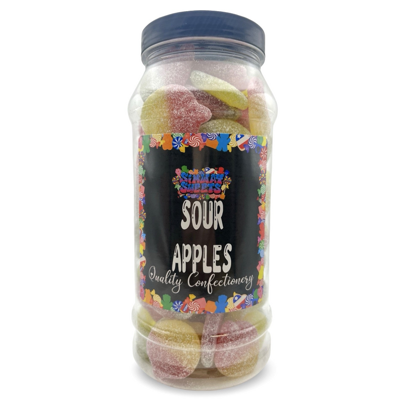 Fizzy Sour Apples Sweets Gummy Jelly Retro Sweets Gift Jar - 760g