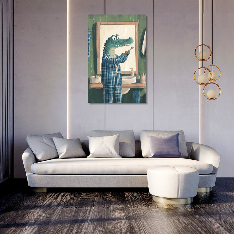 Alligator's Morning Routine Canvas