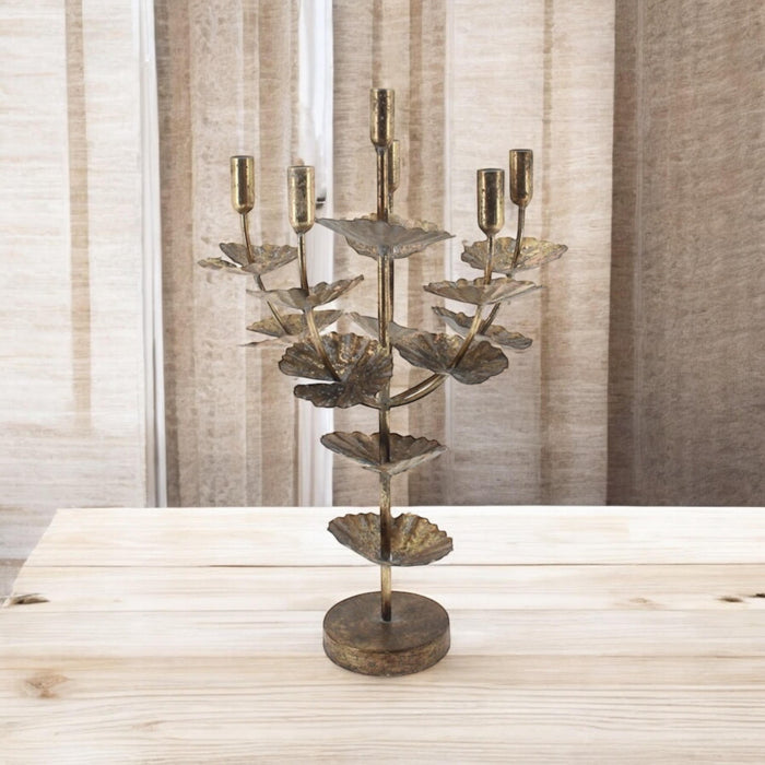 57CM GOLD METAL CANDLE HOLDER