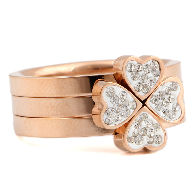 Simple Lucky Love Three-color Stitching Ring