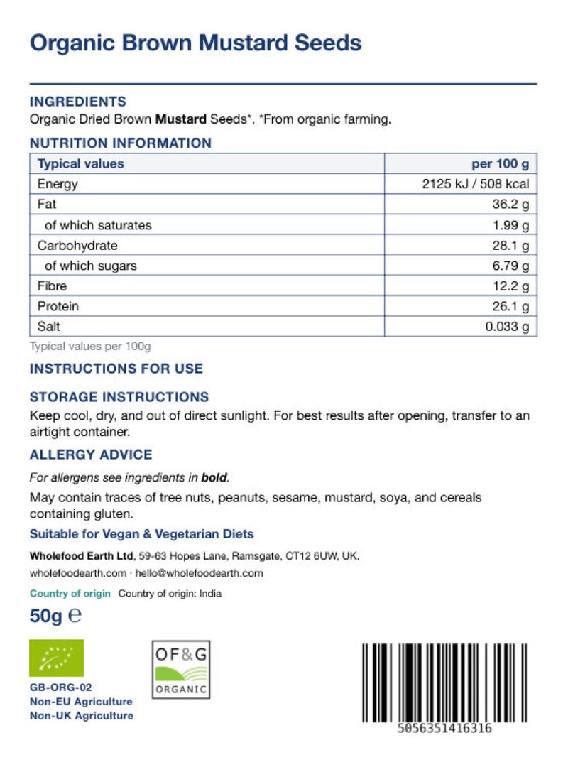 Organic Brown Mustard Seeds
