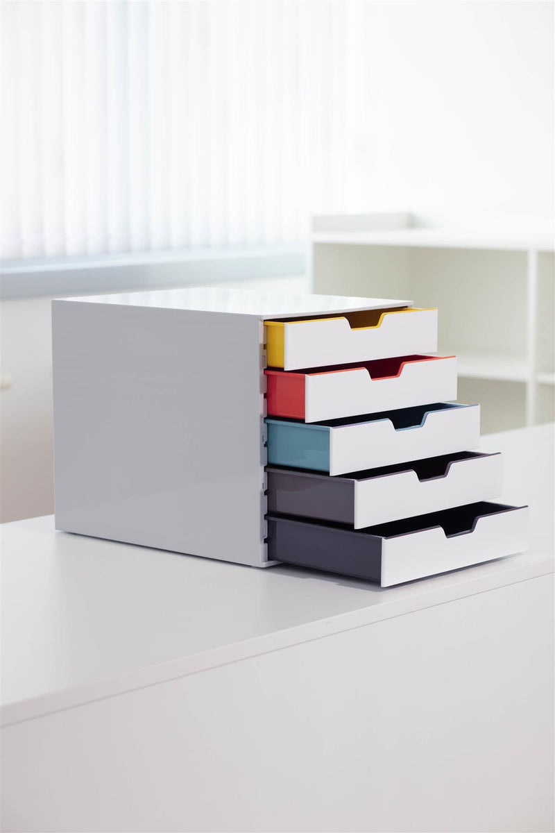 Durable VARICOLOR MIX Desktop Organiser 5 Drawer Colour Coded Storage | A4+