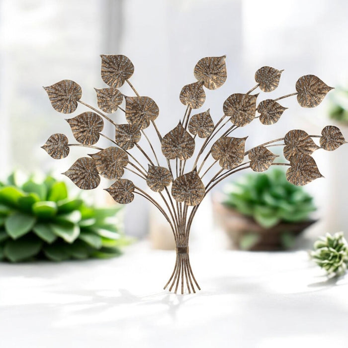 131CM METAL WALL DECOR LEAVES