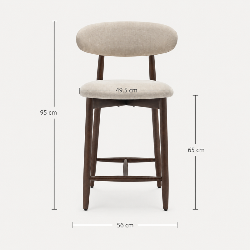 Henley Set of 2 Scandi Beige Bar Stool