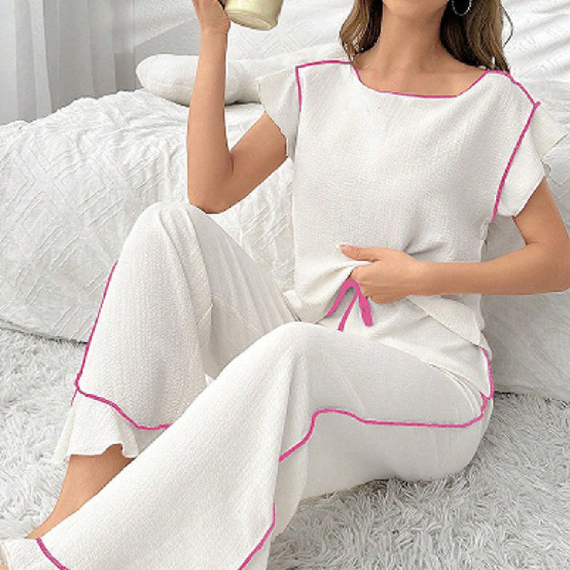 Women's Comfortable Crew-neck Pajama Set