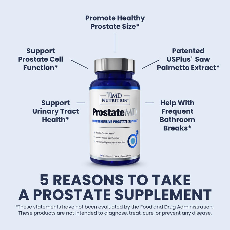 1MD ProstateMD Saw Palmetto Prostate Support: Urinary Health & Prostate Wellness, 60 Softgels (2-Pack)