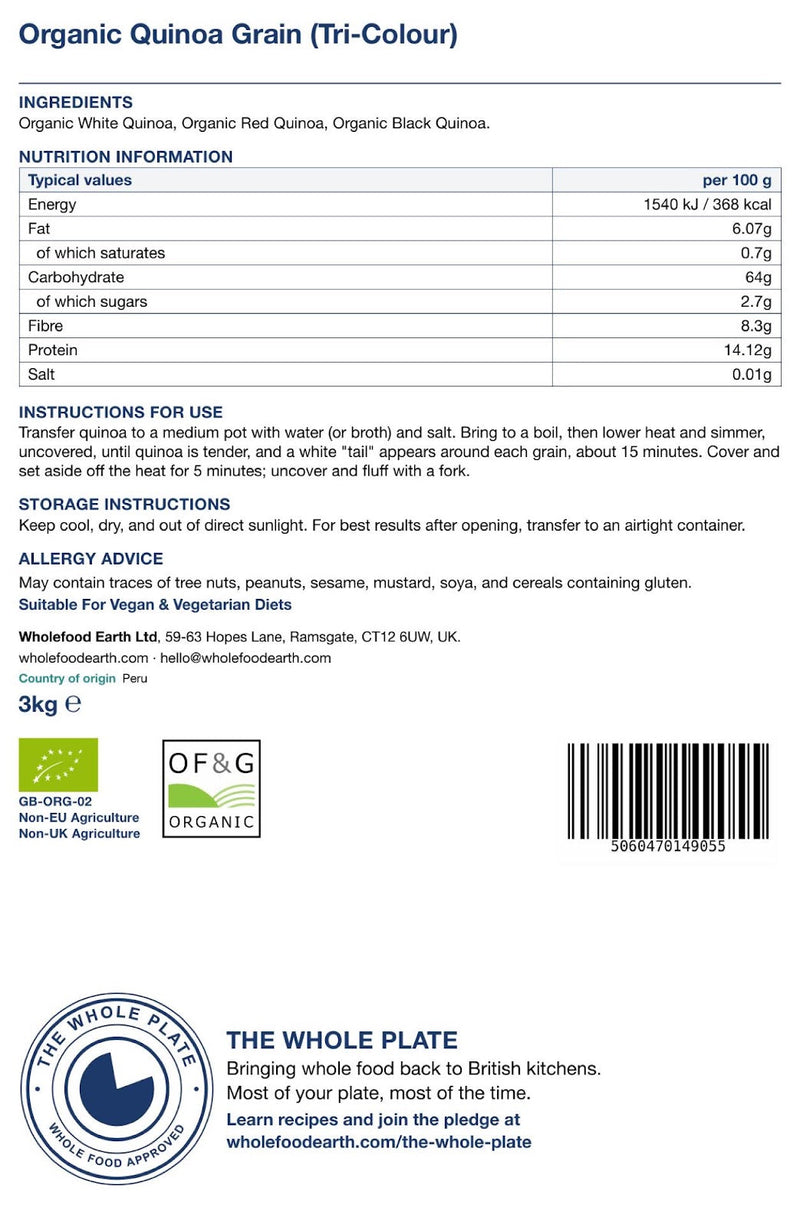 Organic Quinoa Grain (Tri - Colour)