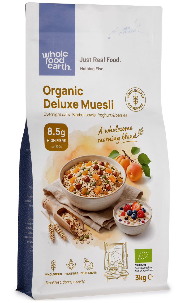 Organic Deluxe Muesli - A Blend of Flakes with Nuts, Seeds & Dried Fruit