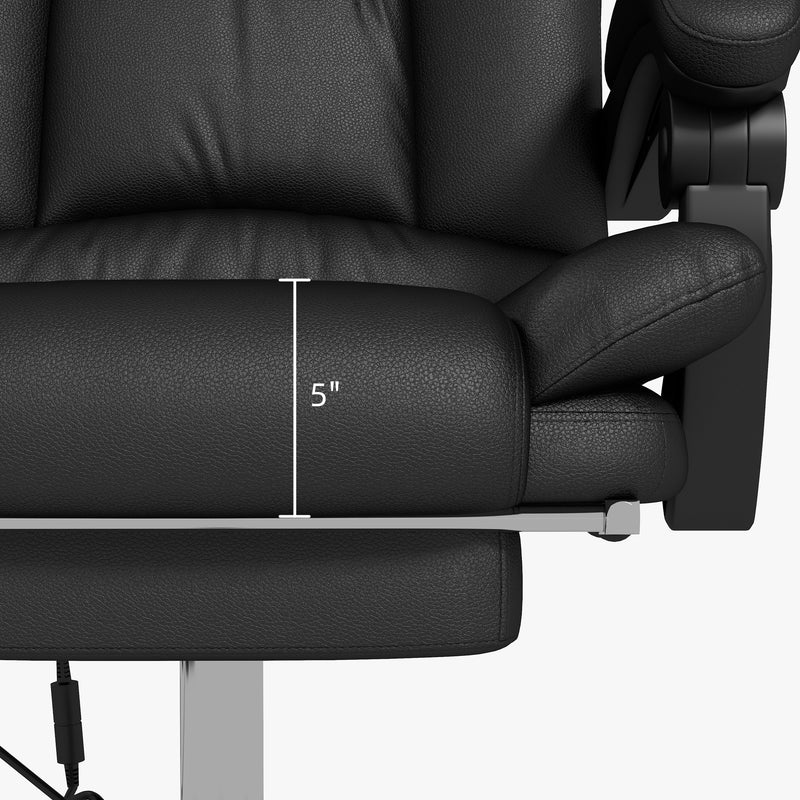 Vinsetto PU Leather Vibration Massage Office Chair with Heat, Black