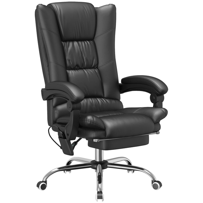 Vinsetto PU Leather Vibration Massage Office Chair with Heat, Black