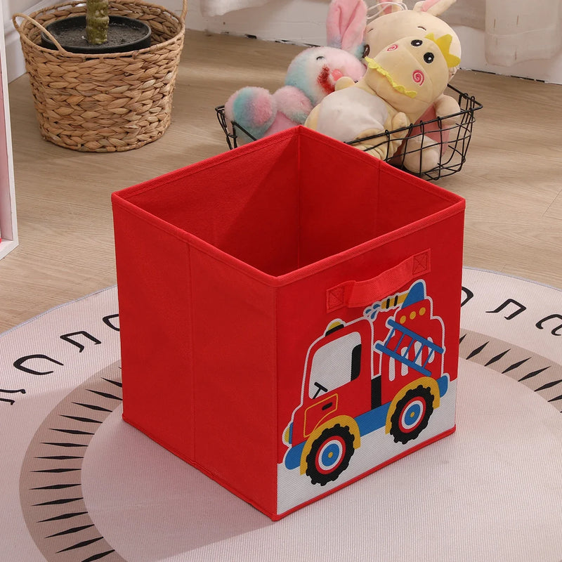 2 Pack Foldable Toy Storage Cube Boxes with Handles for Home Organisation