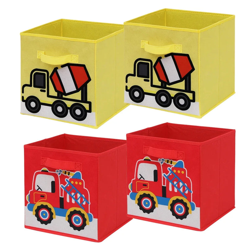 2 Pack Foldable Toy Storage Cube Boxes with Handles for Home Organisation