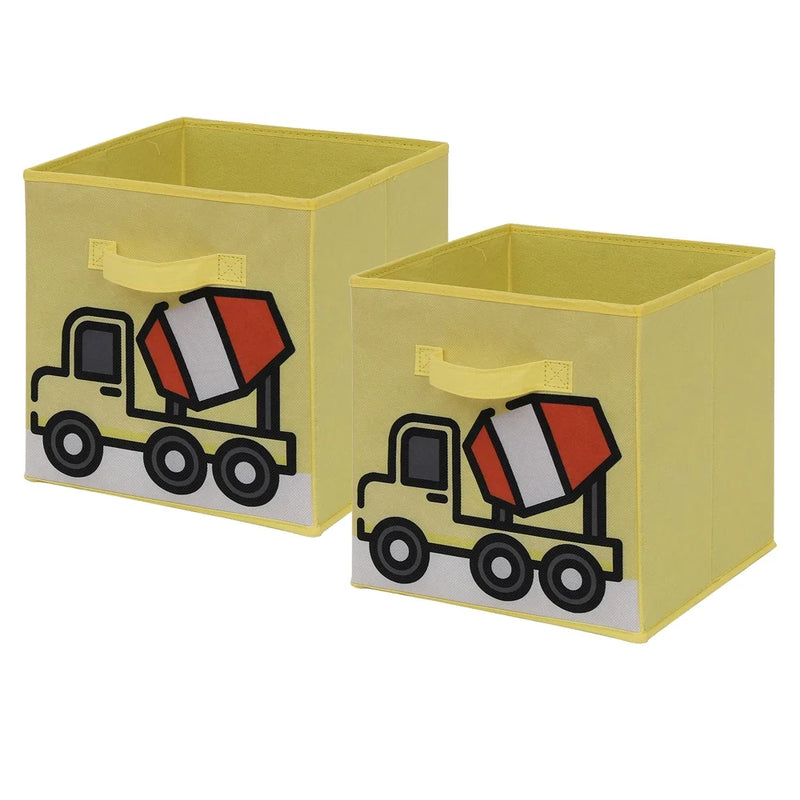 2 Pack Foldable Toy Storage Cube Boxes with Handles for Home Organisation