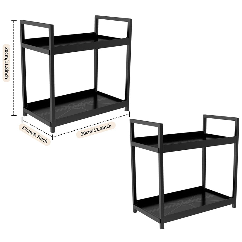2-Tier Countertop Storage Rack - Large Capacity Bathroom & Kitchen Organiser