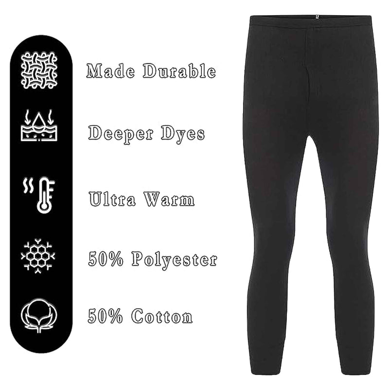 2 Pack Boys Thermal Trousers Long Johns Black Baselayer for Schoolwear Camping Skiing High-Quality Moisture-Wicking Comfortable Fit Elastic Waistband Durable Winter Wear Ages 3-15 by Heatwave Thermalwear