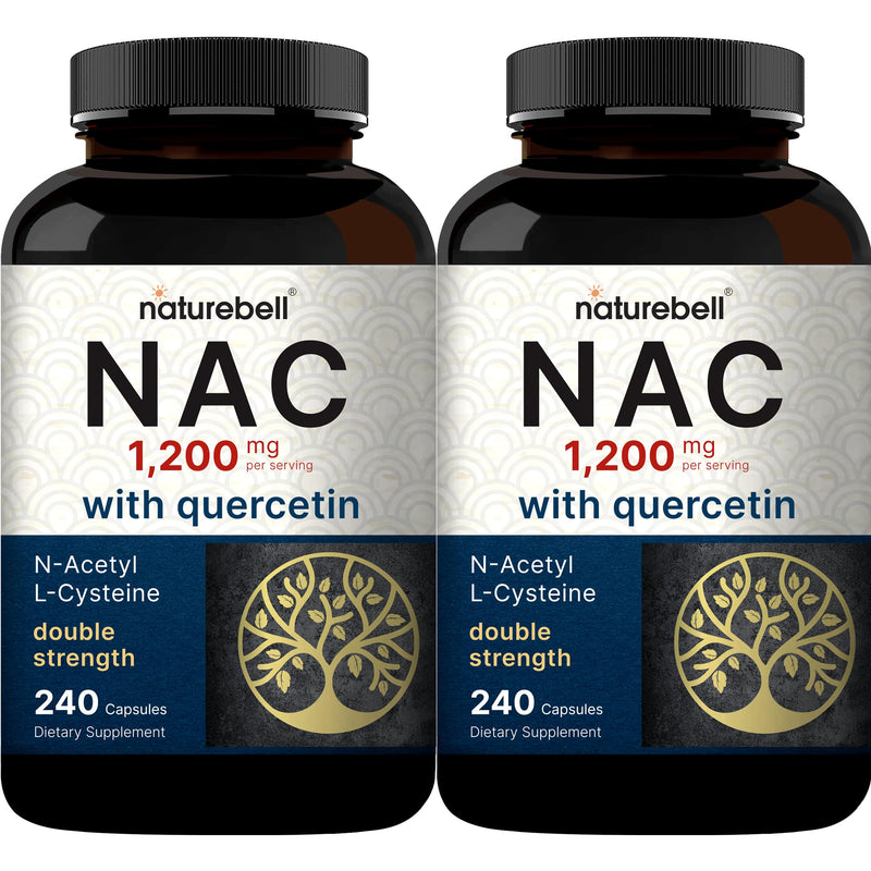 2 Pack NAC with Quercetin – 1200mg/Serving, 480 Capsules | Non-GMO