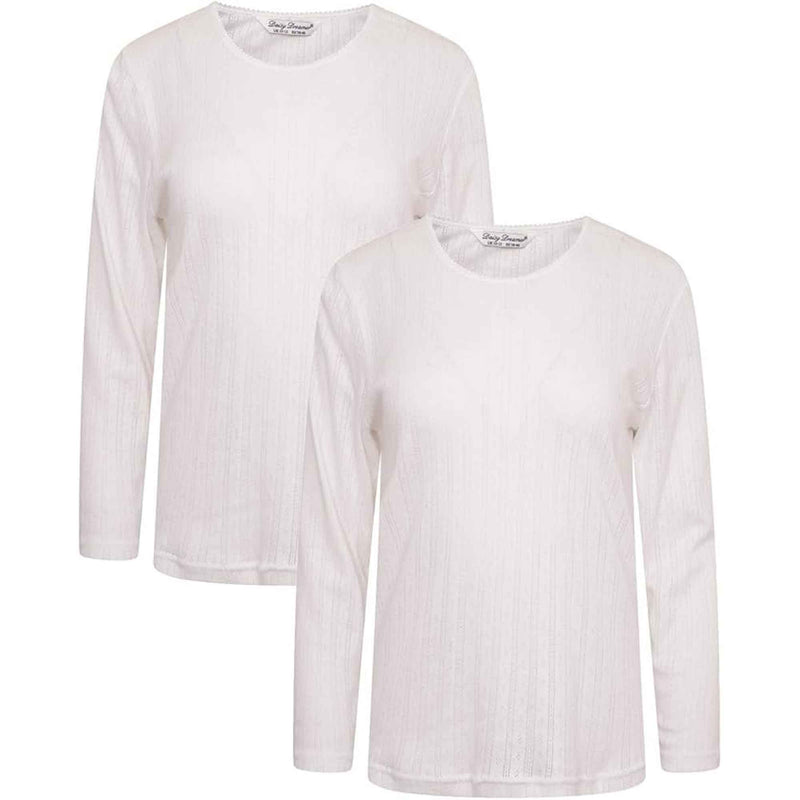 2 Pack Women's Thermal Long Sleeve Tops Base Layer Insulated Warm Underwear for Outdoor Sports Running Hiking Cold Weather Workwear by Heatwave Thermalwear