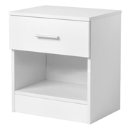 2-Tier Nightstand Bedside Cabinet End Table for Bedroom Home Office White - InStock