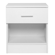 2-Tier Nightstand Bedside Cabinet End Table for Bedroom Home Office White - InStock