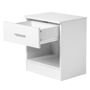 2-Tier Nightstand Bedside Cabinet End Table for Bedroom Home Office White - InStock