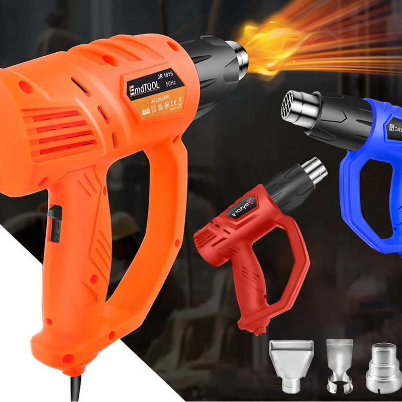 2000W Heavy Duty Heat Gun with Variable Temperature Control & 4 Nozzles DIY Hot