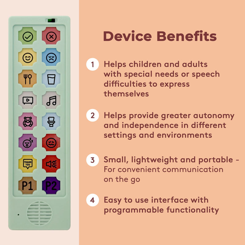 AAC Communication Device For Speech Therapy, Non Verbal Autism & Stroke Rehab