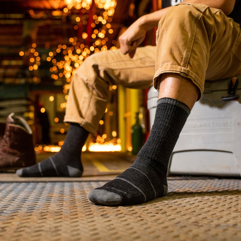 Mens Merino Wool Midweight Boot Durable Work Socks