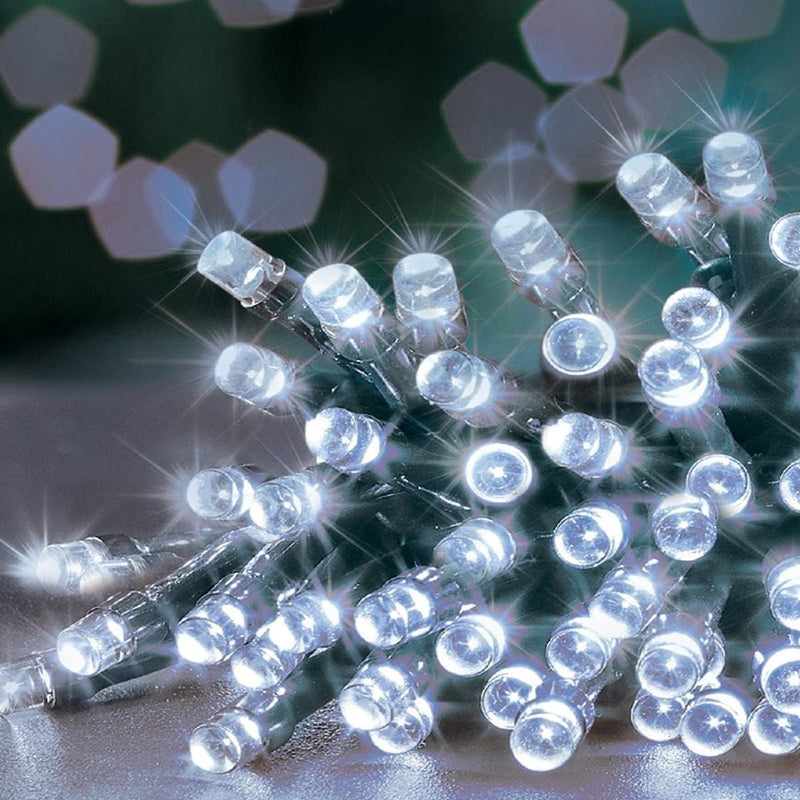200 White LED Christmas Fairy Lights 15.9m with Timer