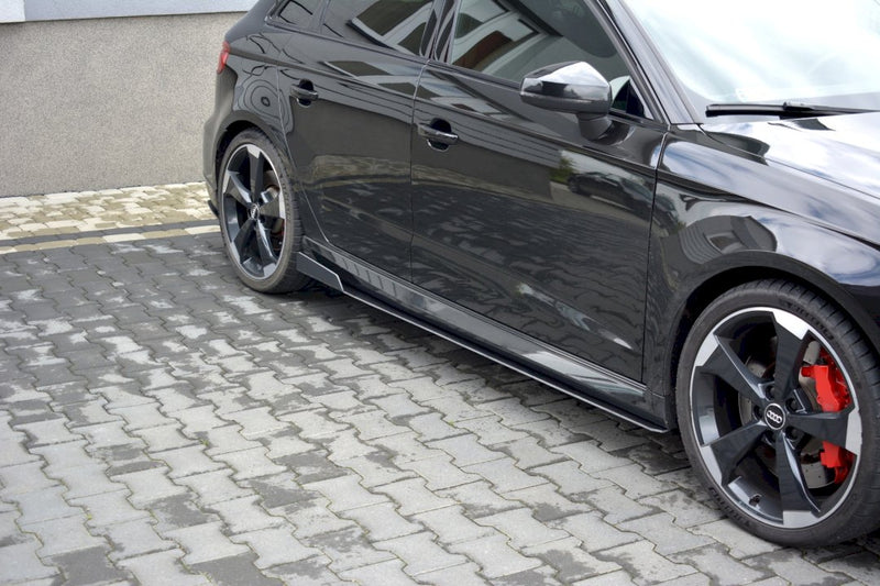 Maxton Design - RACING SIDE SKIRTS DIFFUSERS V.2 AUDI RS3 8V FACELIFT SPORTBACK (2017-20)
