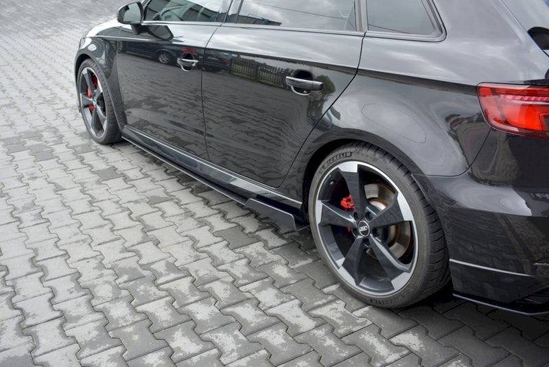 Maxton Design - RACING SIDE SKIRTS DIFFUSERS V.2 AUDI RS3 8V FACELIFT SPORTBACK (2017-20)