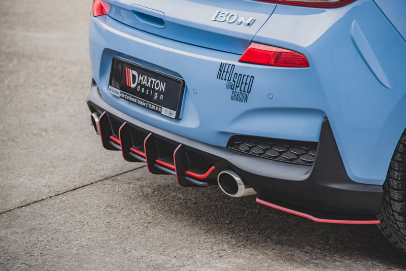 Maxton Design - STREET PRO REAR DIFFUSER V1 HYUNDAI I30 N MK3 HATCHBACK (2017-2020)