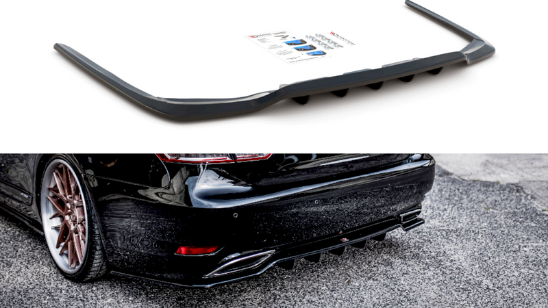 Maxton Design - CENTRAL REAR SPLITTER (W/ VERTICAL BARS) LEXUS LS MK4 FACELIFT (2012-2017)