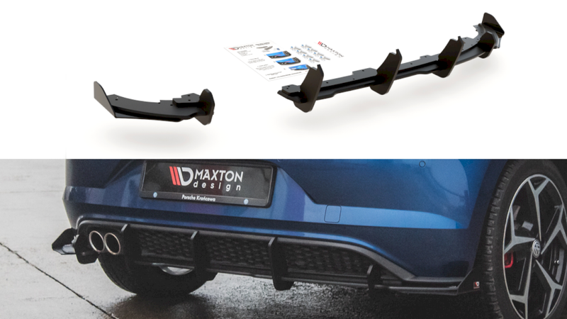 Maxton Design - STREET PRO REAR VALANCE (+FLAPS) VW POLO GTI MK6 (2017-2021)