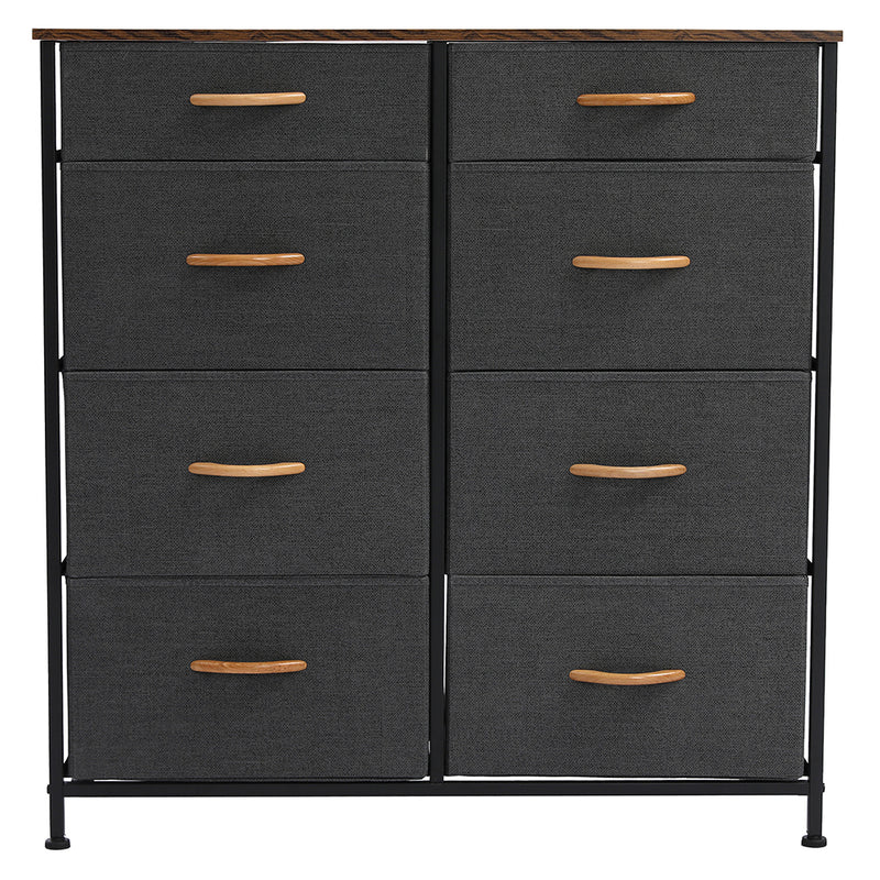 Vertical Furniture Storage Tower - Sturdy Steel Frame, Easy Pull Fabric Bins - Organizer Unit for Bedroom, Hallway, Entryway, Closets - 8 Drawers