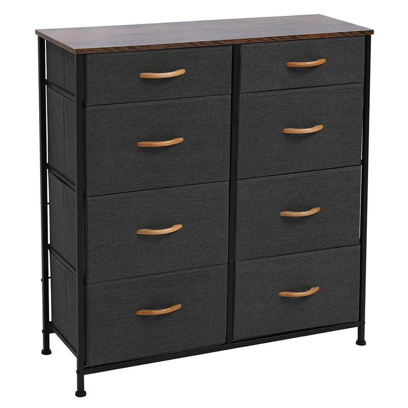 Vertical Furniture Storage Tower - Sturdy Steel Frame, Easy Pull Fabric Bins - Organizer Unit for Bedroom, Hallway, Entryway, Closets - 8 Drawers