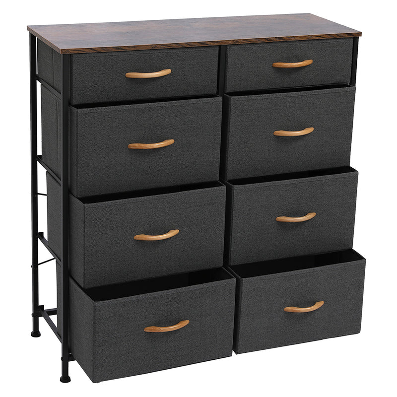 Vertical Furniture Storage Tower - Sturdy Steel Frame, Easy Pull Fabric Bins - Organizer Unit for Bedroom, Hallway, Entryway, Closets - 8 Drawers