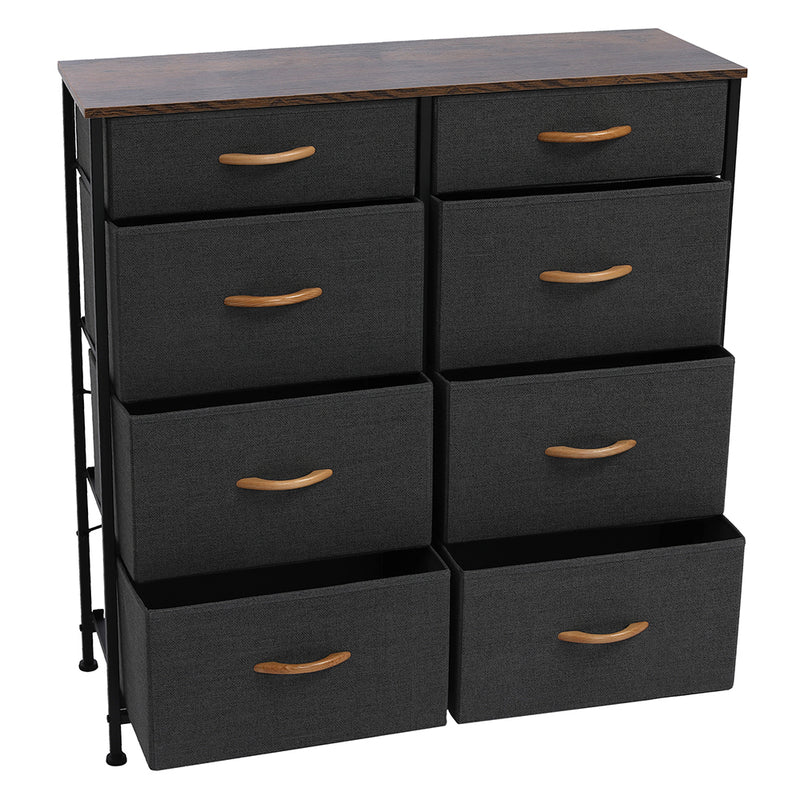 Vertical Furniture Storage Tower - Sturdy Steel Frame, Easy Pull Fabric Bins - Organizer Unit for Bedroom, Hallway, Entryway, Closets - 8 Drawers