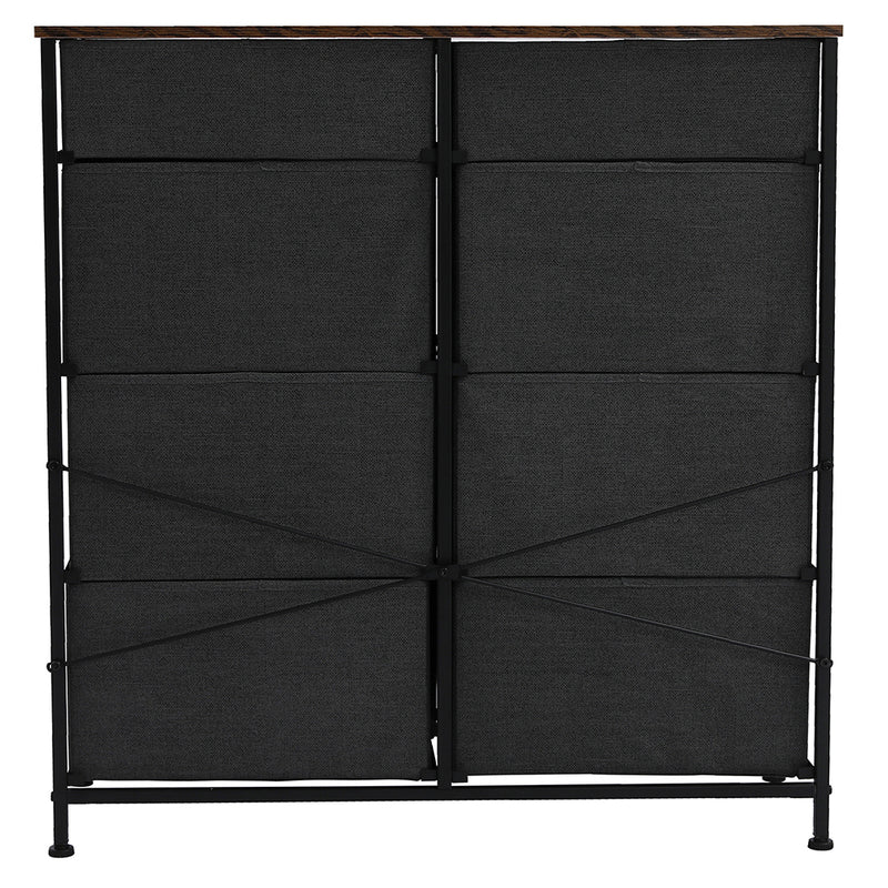 Vertical Furniture Storage Tower - Sturdy Steel Frame, Easy Pull Fabric Bins - Organizer Unit for Bedroom, Hallway, Entryway, Closets - 8 Drawers