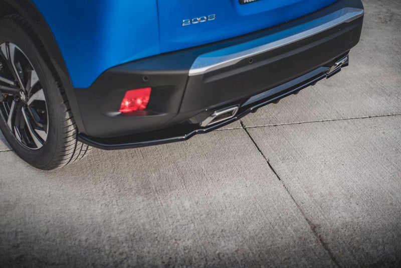 Maxton Design - CENTRAL REAR SPLITTER (W/ VERTICAL BARS) PEUGEOT 2008 MK2 (2019-2023)