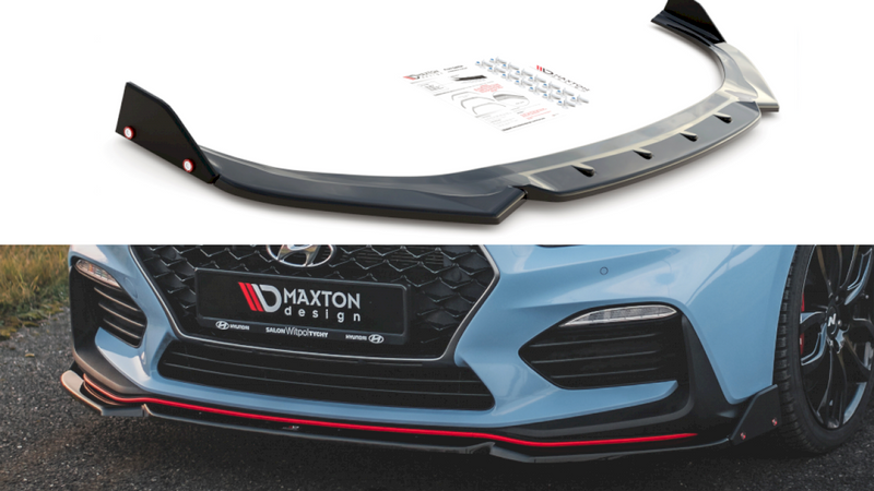 Maxton Design - FRONT SPLITTER V.6 + FLAPS HYUNDAI I30 N MK3 HATCHBACK / FASTBACK
