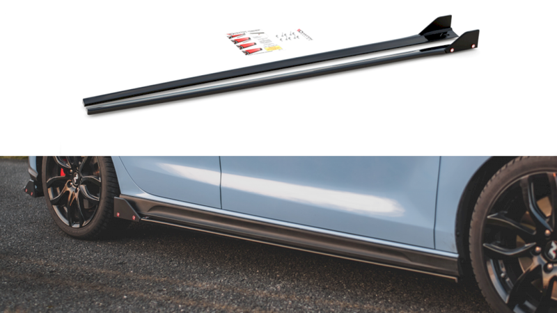 Maxton Design - SIDE SKIRTS DIFFUSERS V.5 + FLAPS HYUNDAI I30 N MK3 / MK3 FL HATCHBACK / FASTBACK