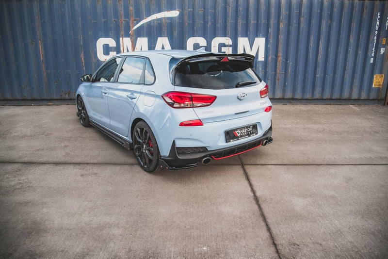 Maxton Design - REAR SIDE SPLITTERS V.6 + FLAPS HYUNDAI I30 N MK3 HATCHBACK