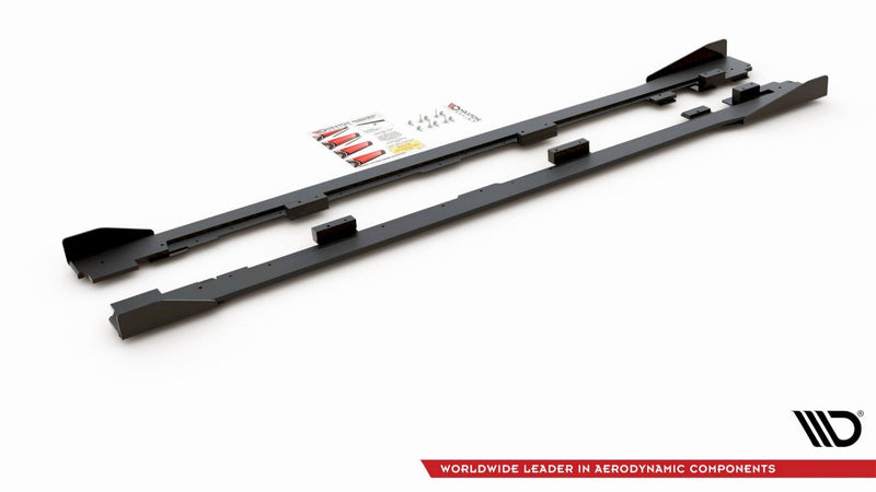 Maxton Design - STREET PRO SIDE SKIRTS DIFFUSERS (+FLAPS) VW GOLF GTI MK6 (2008-2012)