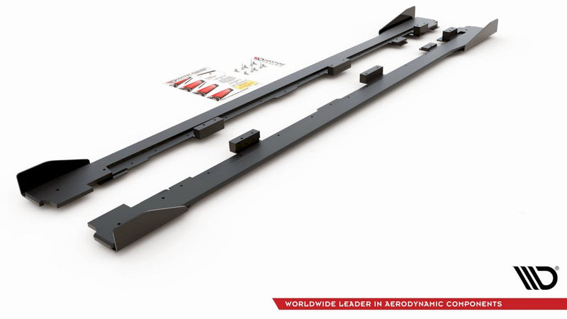 Maxton Design - STREET PRO SIDE SKIRTS DIFFUSERS (+FLAPS) VW GOLF GTI MK6 (2008-2012)