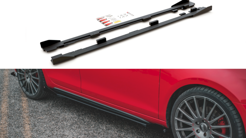 Maxton Design - STREET PRO SIDE SKIRTS DIFFUSERS (+FLAPS) VW GOLF GTI MK6 (2008-2012)